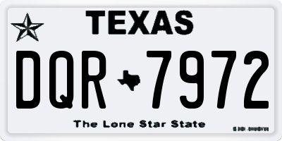 TX license plate DQR7972