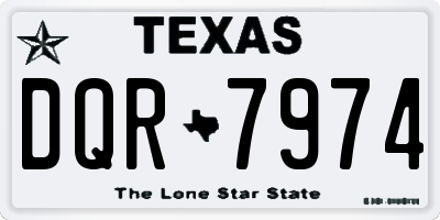 TX license plate DQR7974