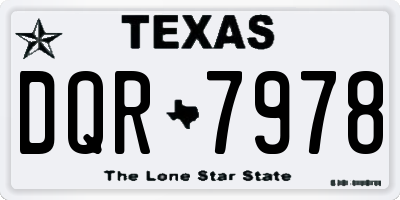 TX license plate DQR7978