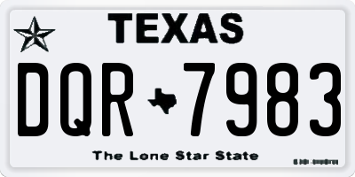 TX license plate DQR7983