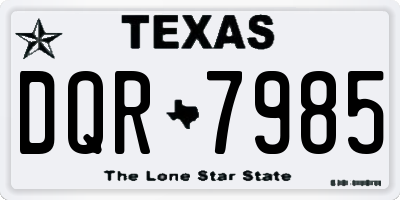 TX license plate DQR7985
