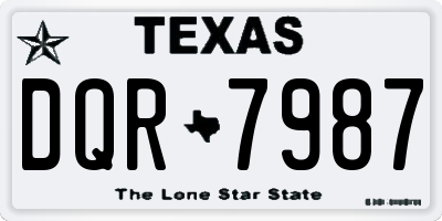 TX license plate DQR7987