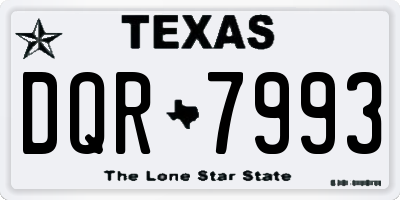 TX license plate DQR7993