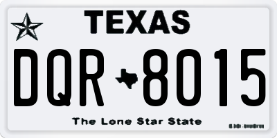 TX license plate DQR8015