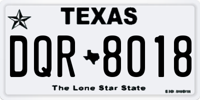 TX license plate DQR8018