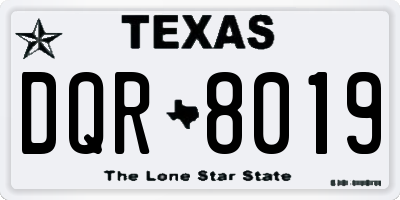 TX license plate DQR8019