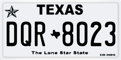 TX license plate DQR8023