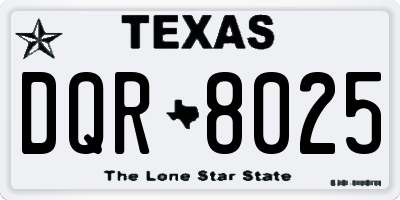 TX license plate DQR8025