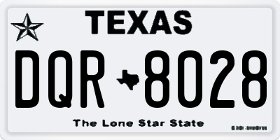 TX license plate DQR8028
