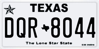 TX license plate DQR8044