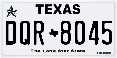 TX license plate DQR8045