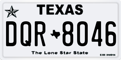 TX license plate DQR8046