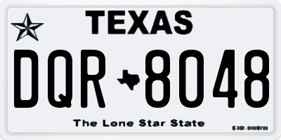 TX license plate DQR8048