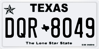 TX license plate DQR8049