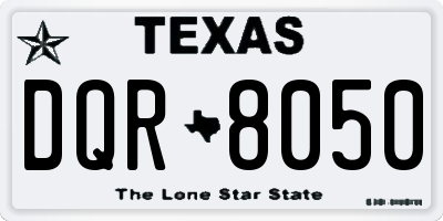 TX license plate DQR8050