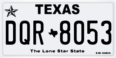 TX license plate DQR8053