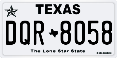 TX license plate DQR8058