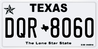 TX license plate DQR8060
