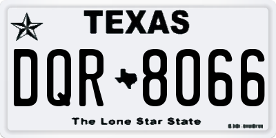 TX license plate DQR8066