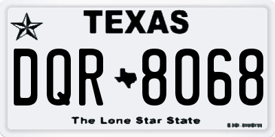 TX license plate DQR8068