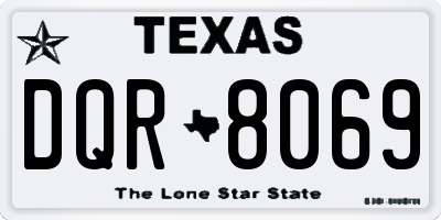 TX license plate DQR8069