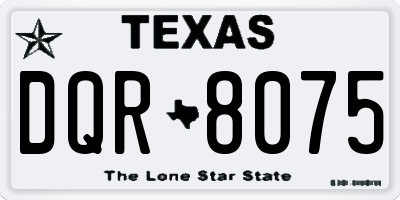 TX license plate DQR8075