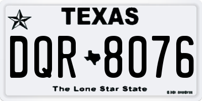 TX license plate DQR8076