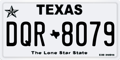 TX license plate DQR8079