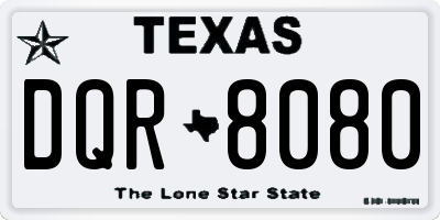 TX license plate DQR8080