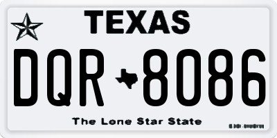 TX license plate DQR8086