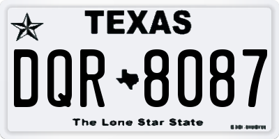 TX license plate DQR8087