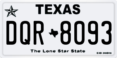 TX license plate DQR8093