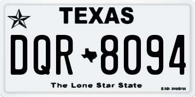TX license plate DQR8094