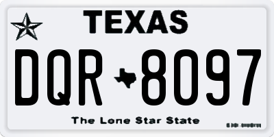 TX license plate DQR8097