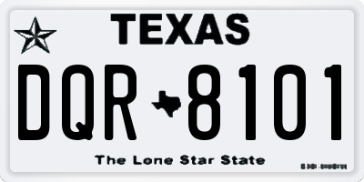 TX license plate DQR8101