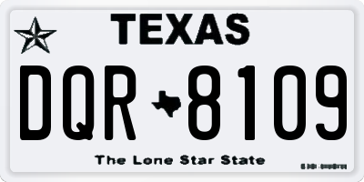 TX license plate DQR8109