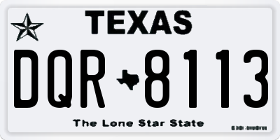 TX license plate DQR8113