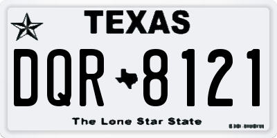 TX license plate DQR8121
