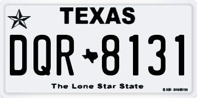 TX license plate DQR8131