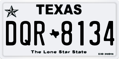 TX license plate DQR8134