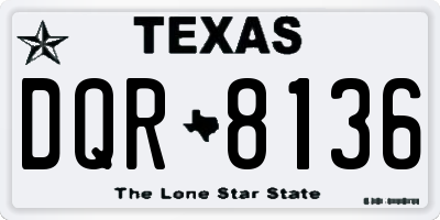 TX license plate DQR8136