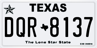 TX license plate DQR8137