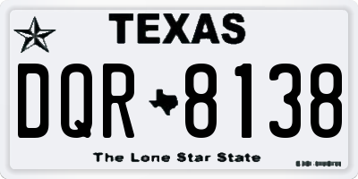 TX license plate DQR8138