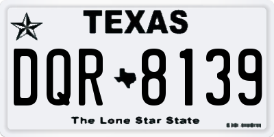 TX license plate DQR8139