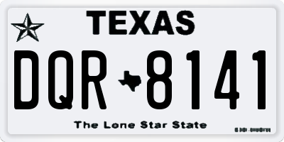 TX license plate DQR8141