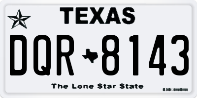 TX license plate DQR8143