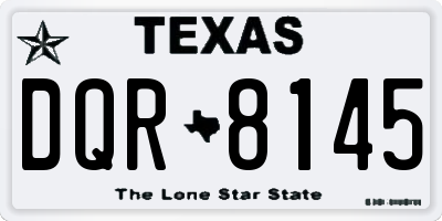 TX license plate DQR8145