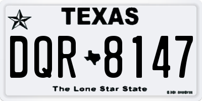 TX license plate DQR8147