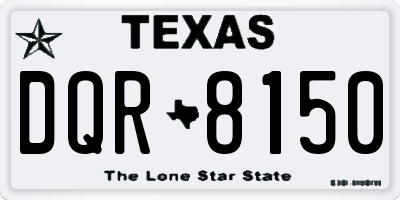 TX license plate DQR8150