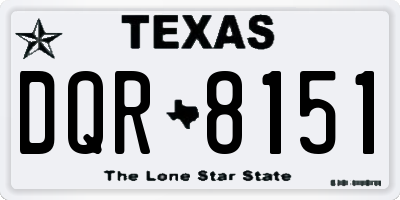 TX license plate DQR8151